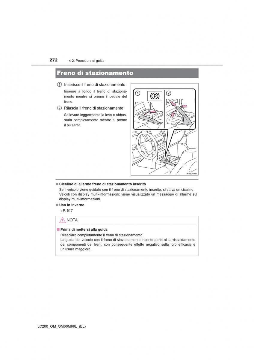 Toyota Land Cruiser J200 manuale del proprietario / page 272