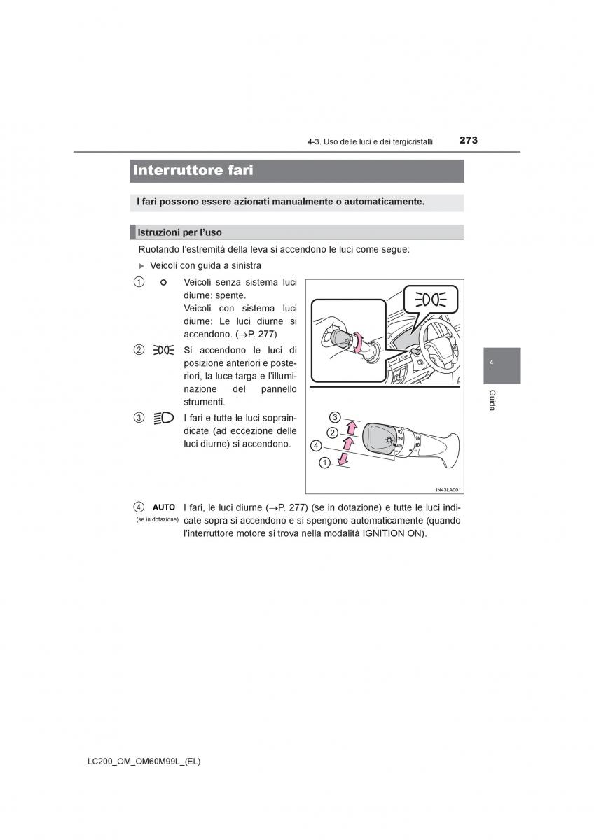 Toyota Land Cruiser J200 manuale del proprietario / page 273