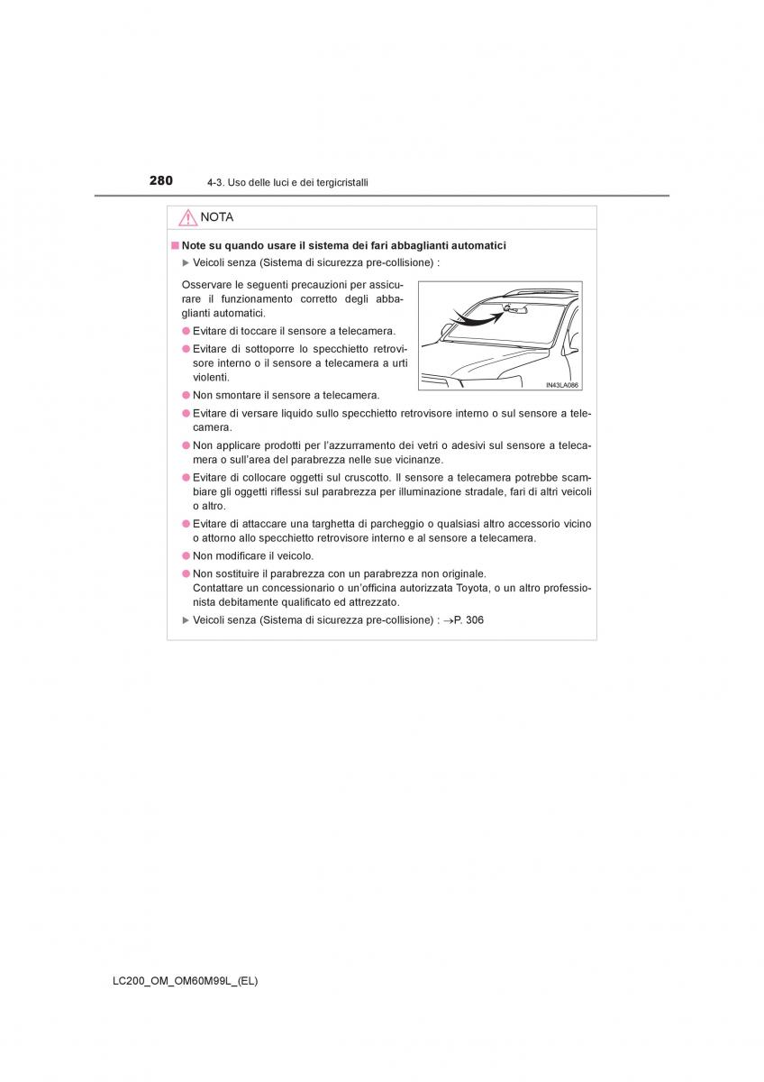 Toyota Land Cruiser J200 manuale del proprietario / page 280