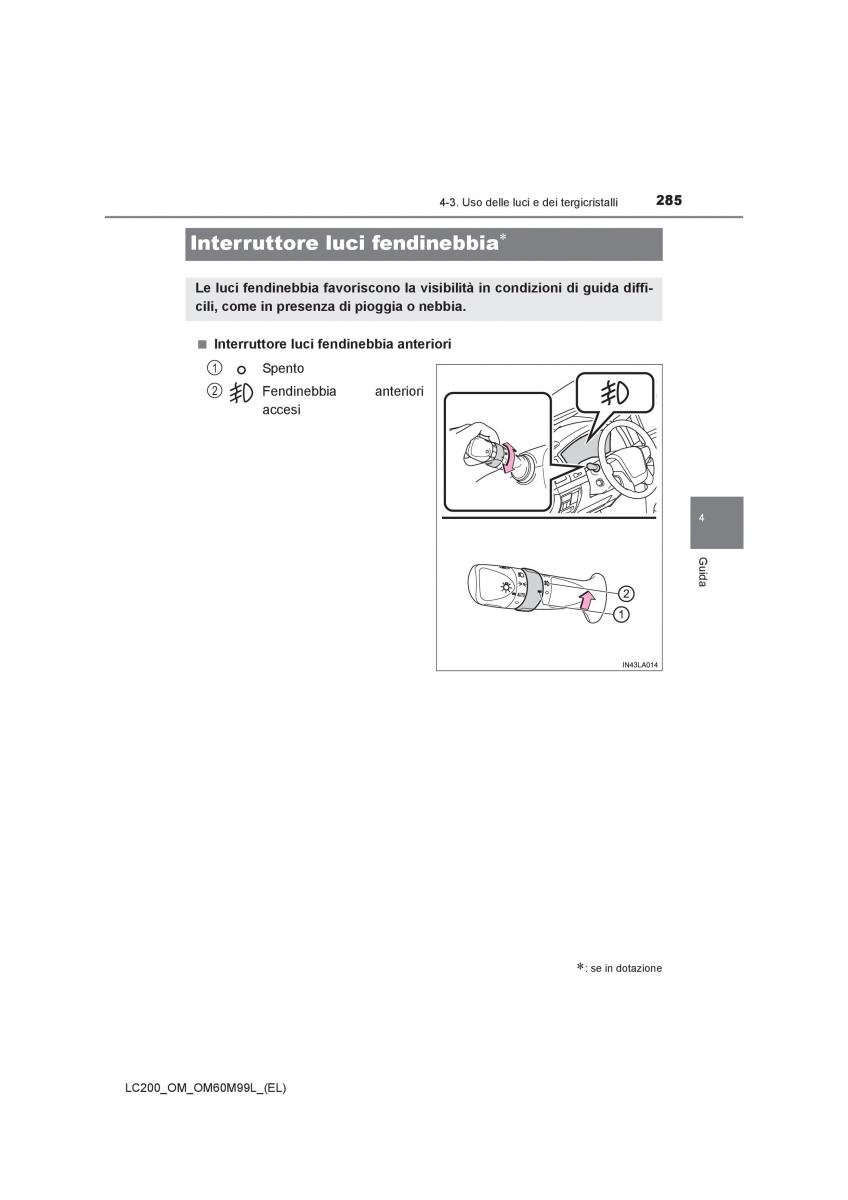 Toyota Land Cruiser J200 manuale del proprietario / page 285