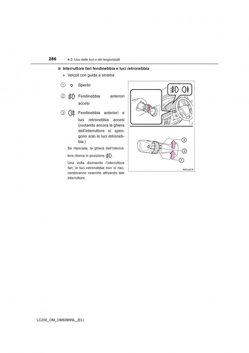 Toyota Land Cruiser J200 manuale del proprietario / page 286