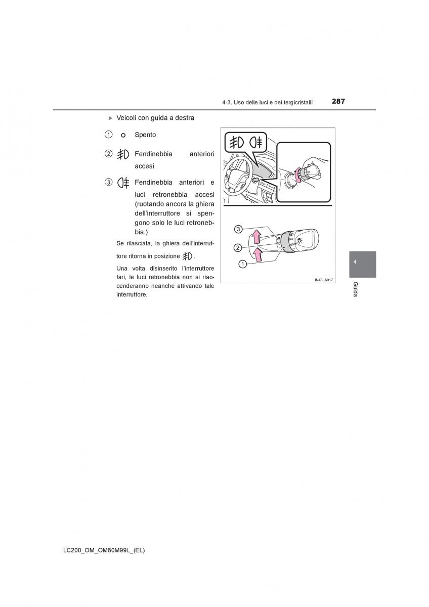 Toyota Land Cruiser J200 manuale del proprietario / page 287