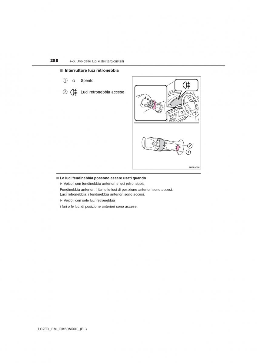 Toyota Land Cruiser J200 manuale del proprietario / page 288