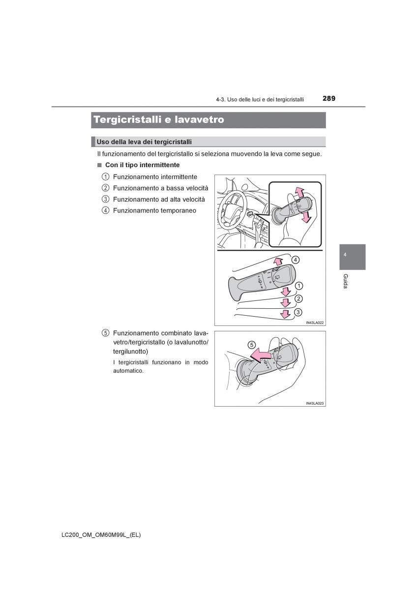 Toyota Land Cruiser J200 manuale del proprietario / page 289