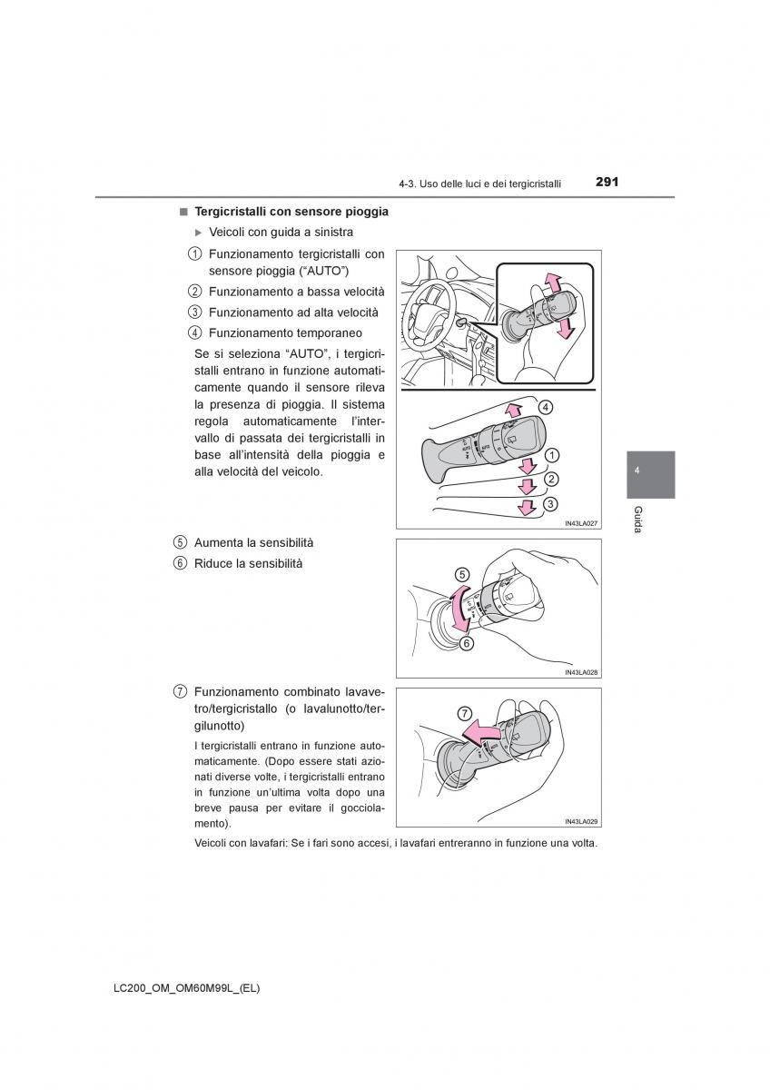 Toyota Land Cruiser J200 manuale del proprietario / page 291