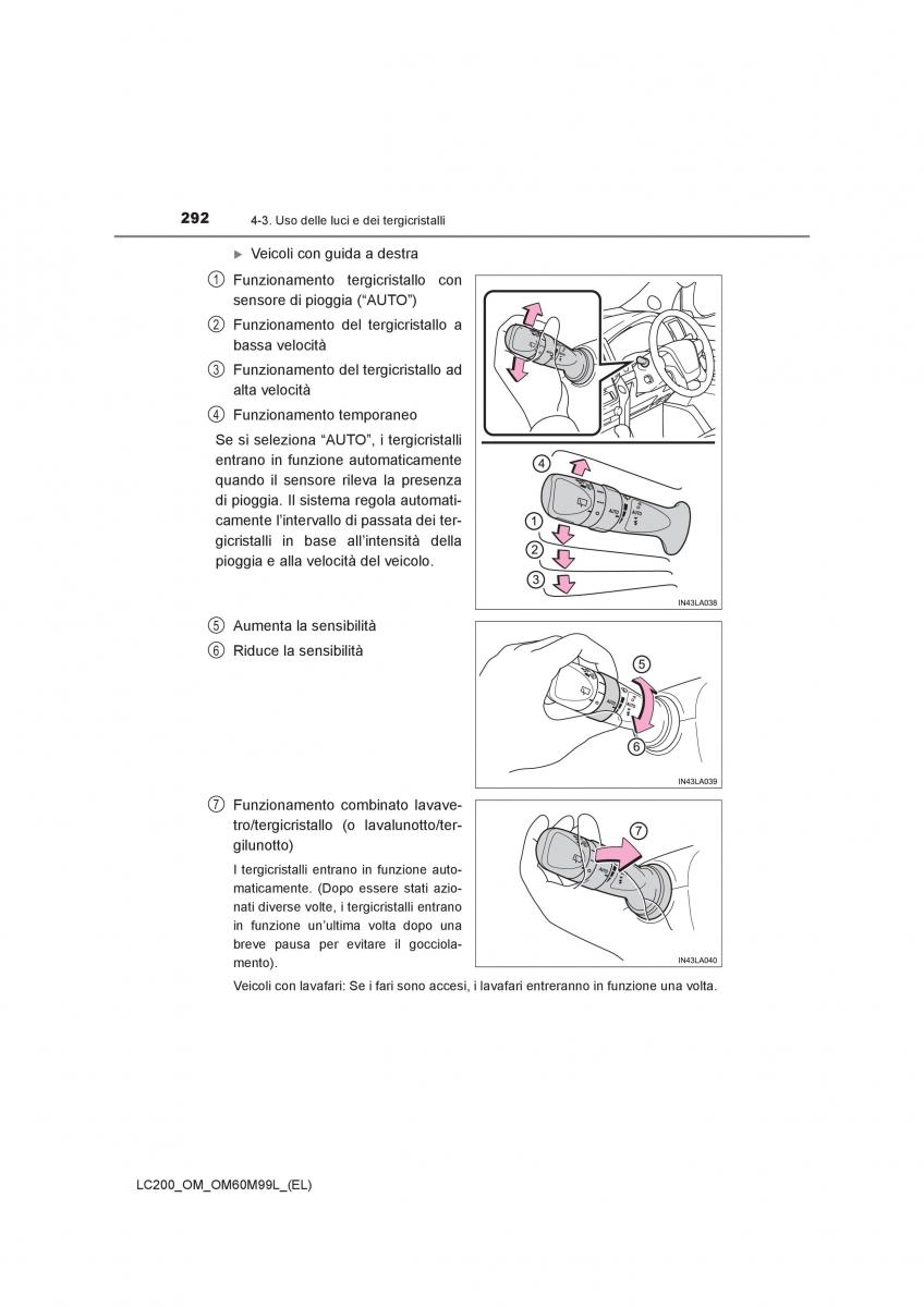 Toyota Land Cruiser J200 manuale del proprietario / page 292