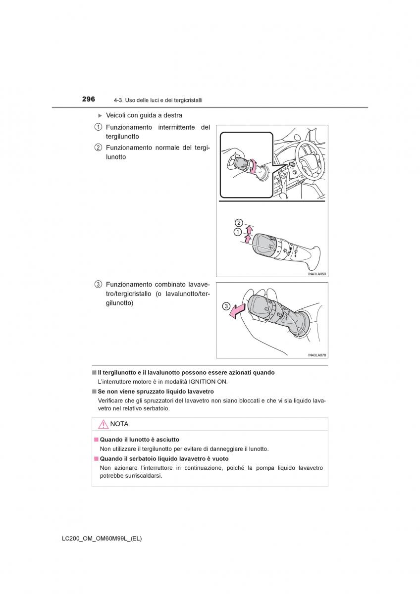 Toyota Land Cruiser J200 manuale del proprietario / page 296