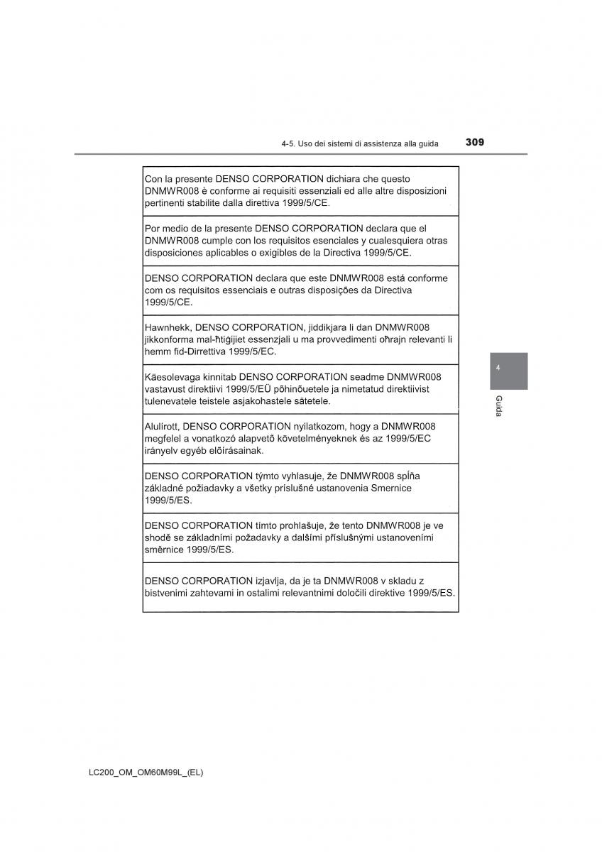 Toyota Land Cruiser J200 manuale del proprietario / page 309