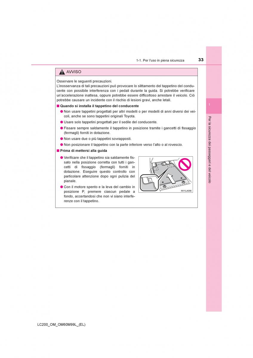 Toyota Land Cruiser J200 manuale del proprietario / page 33