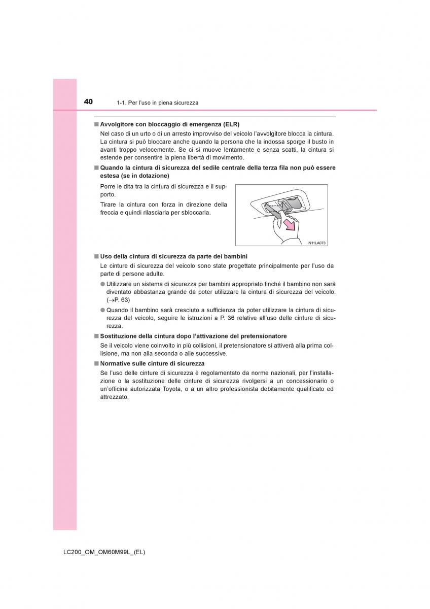 Toyota Land Cruiser J200 manuale del proprietario / page 40