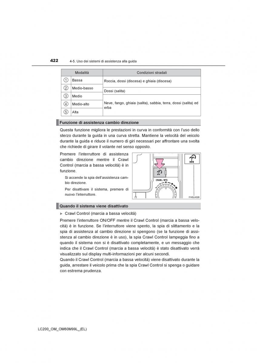 Toyota Land Cruiser J200 manuale del proprietario / page 422