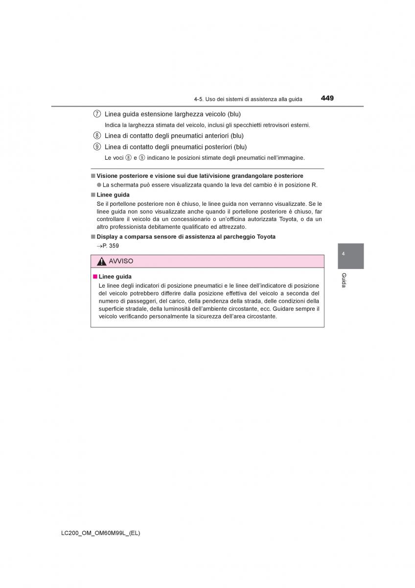 Toyota Land Cruiser J200 manuale del proprietario / page 449