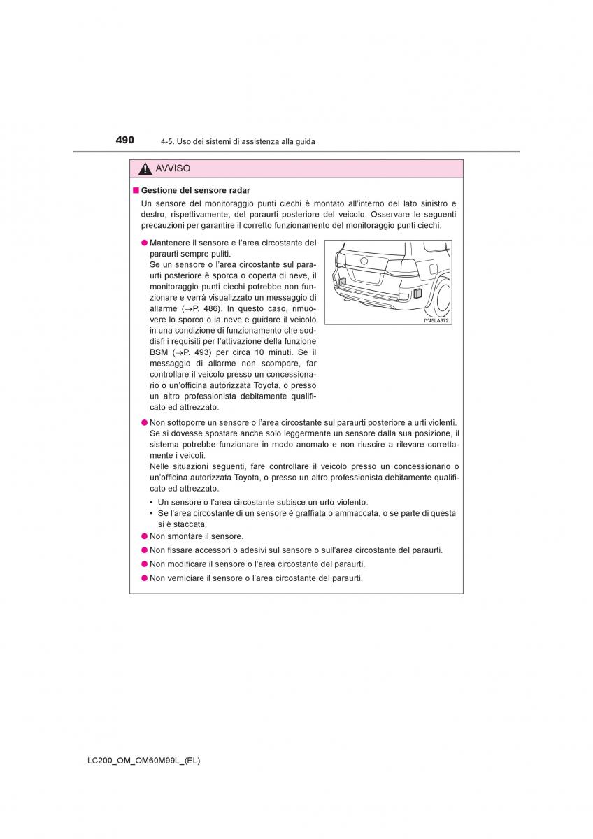 Toyota Land Cruiser J200 manuale del proprietario / page 490