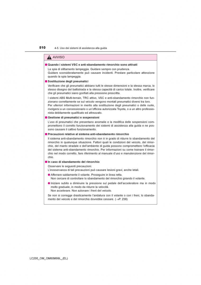 Toyota Land Cruiser J200 manuale del proprietario / page 510