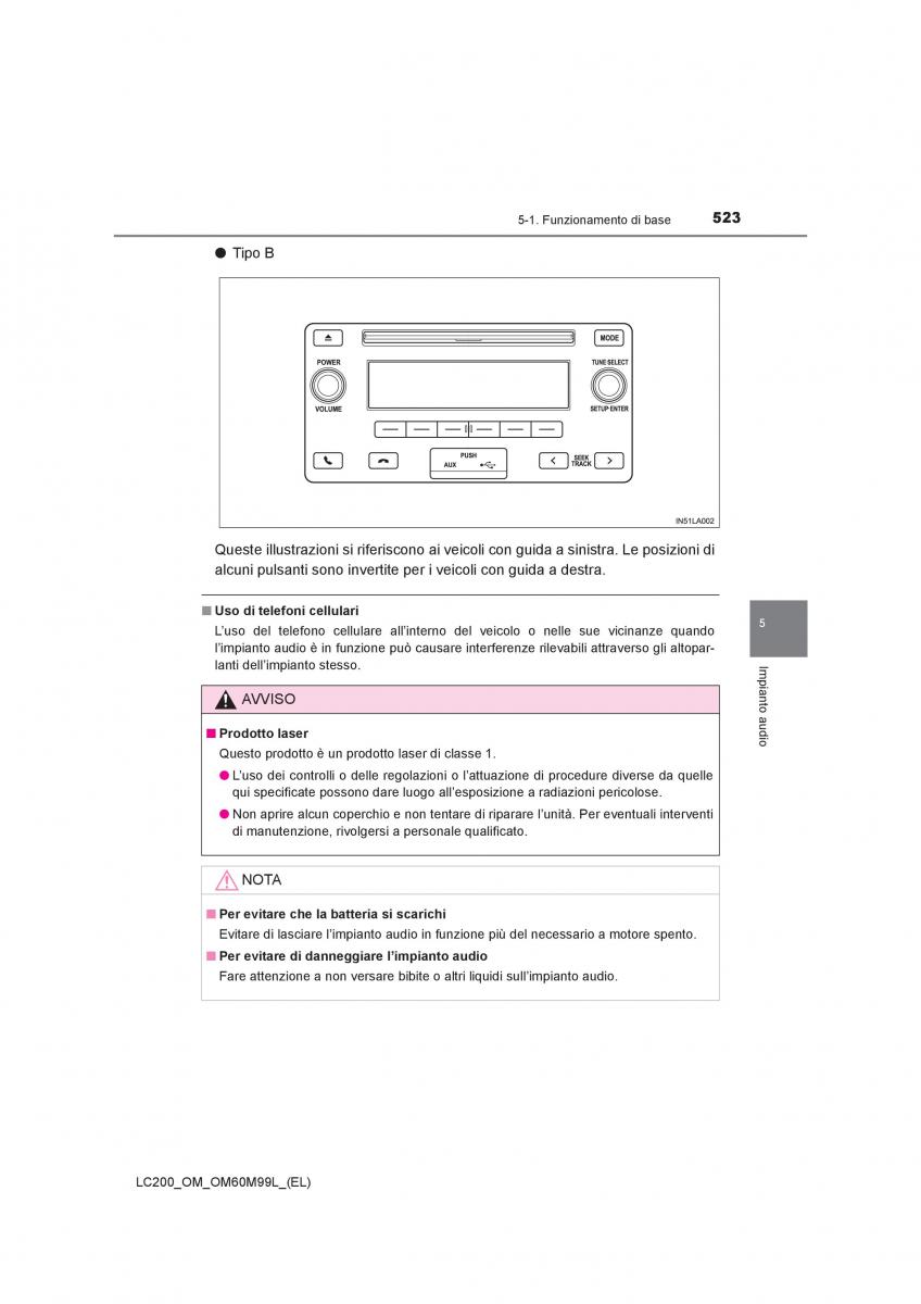 Toyota Land Cruiser J200 manuale del proprietario / page 523