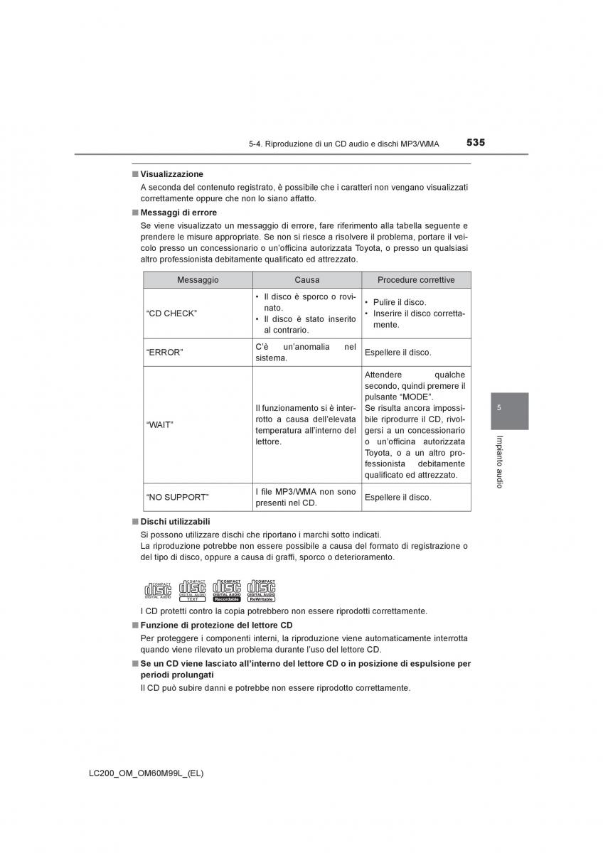 Toyota Land Cruiser J200 manuale del proprietario / page 535