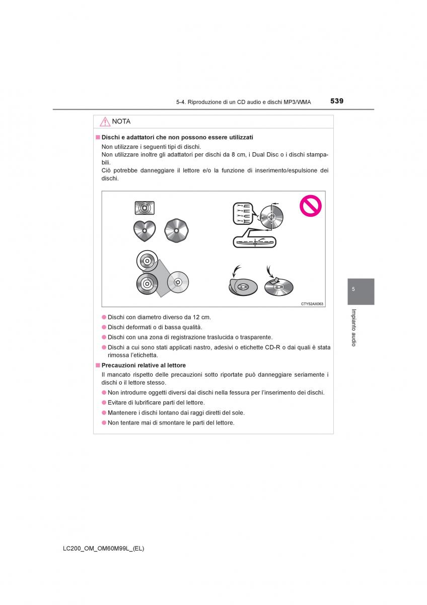 Toyota Land Cruiser J200 manuale del proprietario / page 539