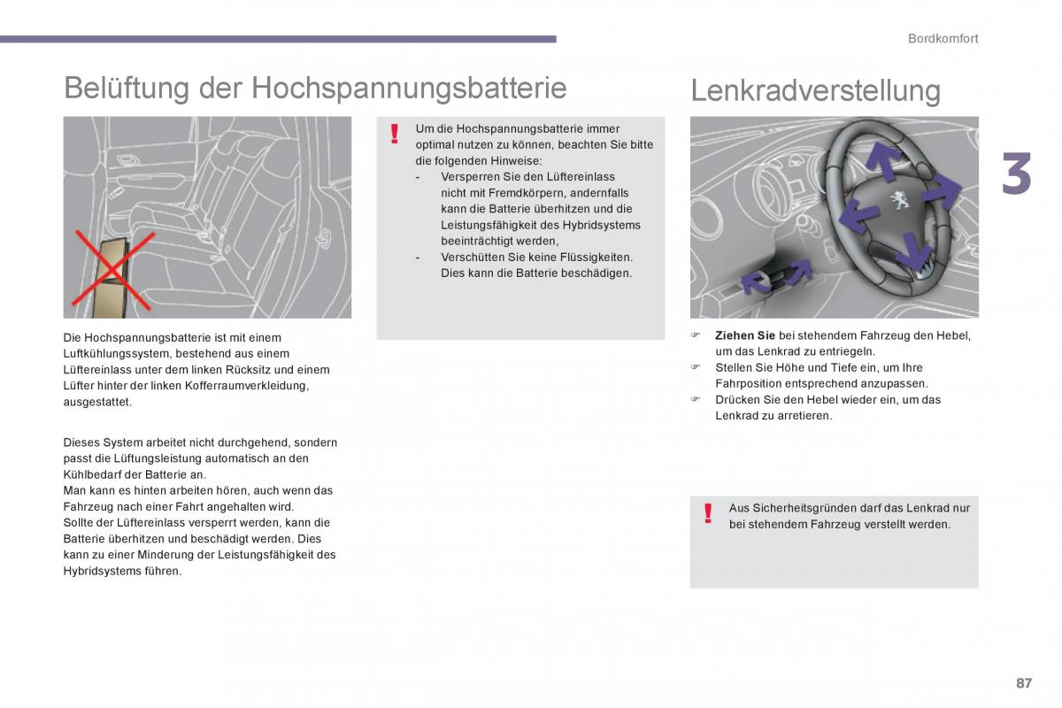 Peugeot 3008 Hybrid Handbuch / page 89