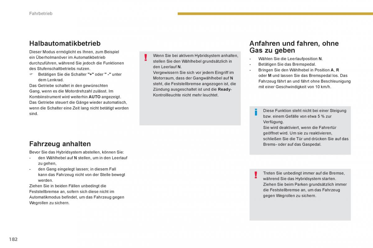 Peugeot 3008 Hybrid Handbuch / page 184