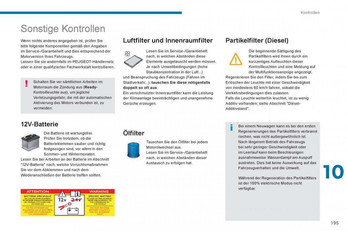 Peugeot 3008 Hybrid Handbuch / page 197