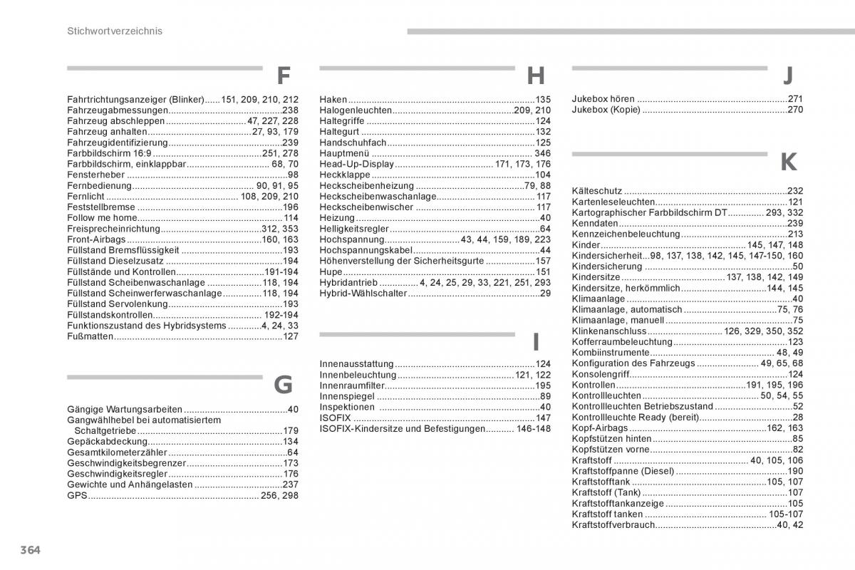 Peugeot 3008 Hybrid Handbuch / page 366