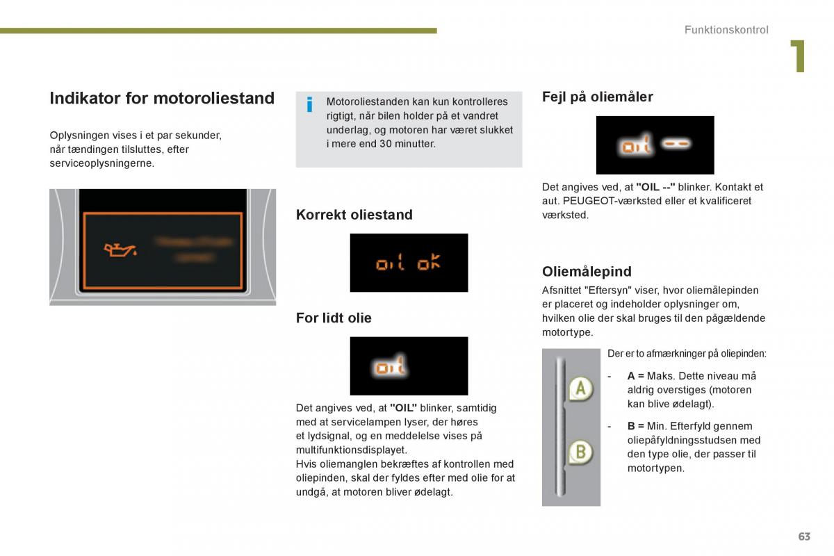 Peugeot 3008 Hybrid Bilens instruktionsbog / page 65