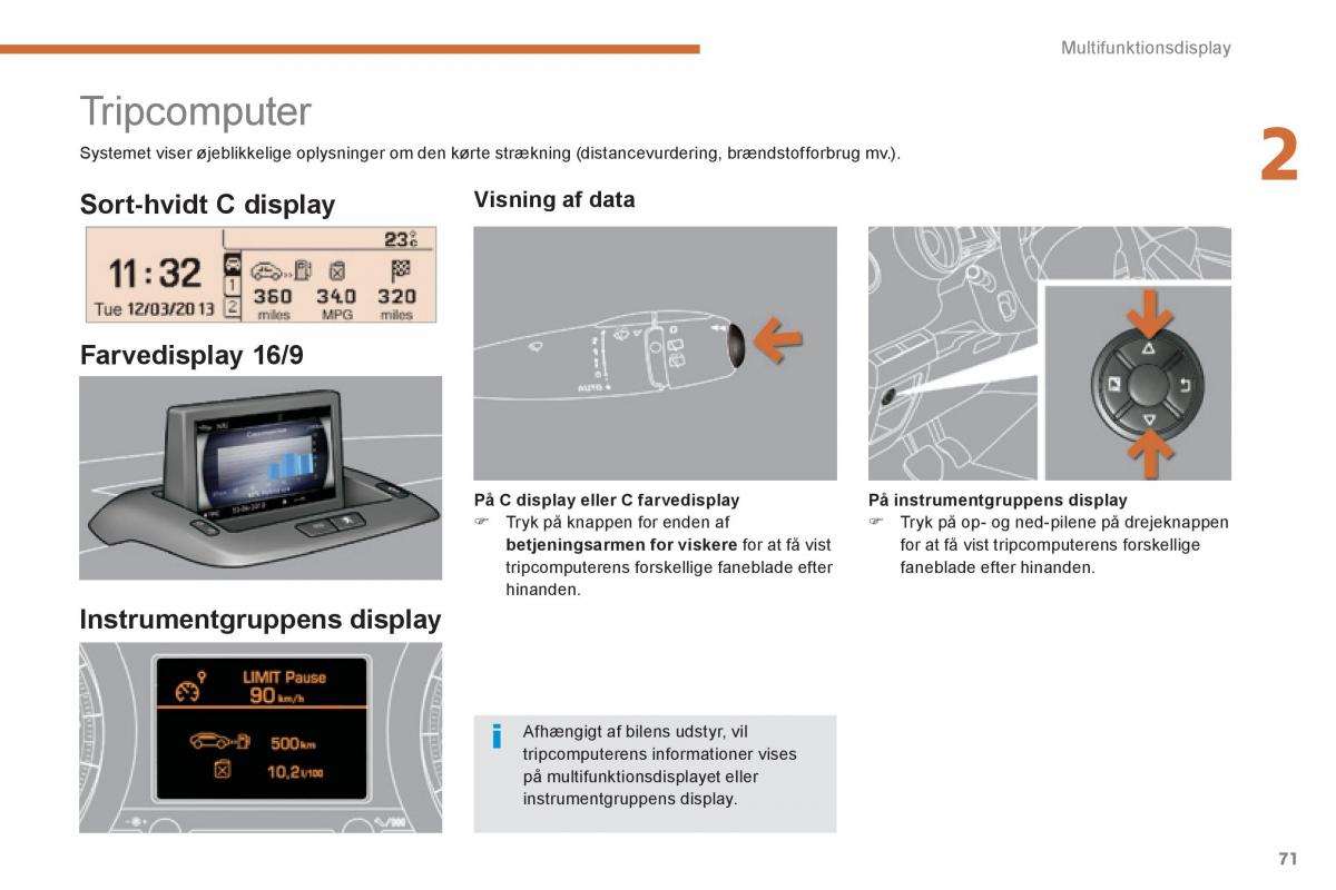 Peugeot 3008 Hybrid Bilens instruktionsbog / page 73