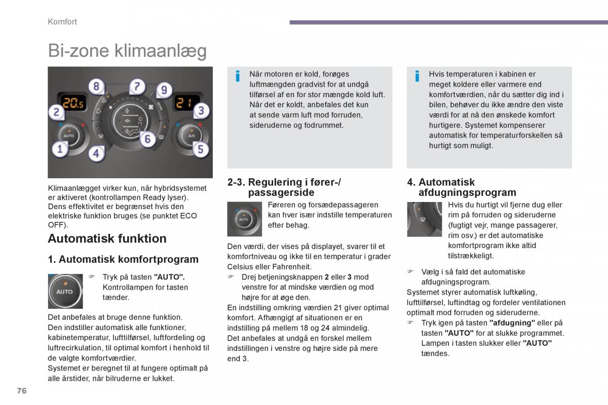 Peugeot 3008 Hybrid Bilens instruktionsbog / page 78