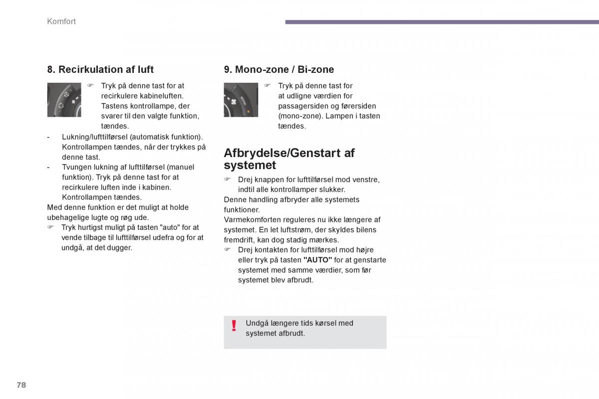 Peugeot 3008 Hybrid Bilens instruktionsbog / page 80