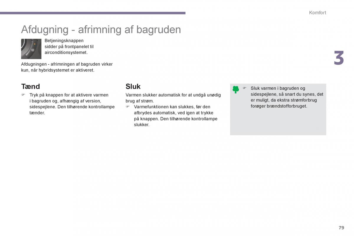 Peugeot 3008 Hybrid Bilens instruktionsbog / page 81