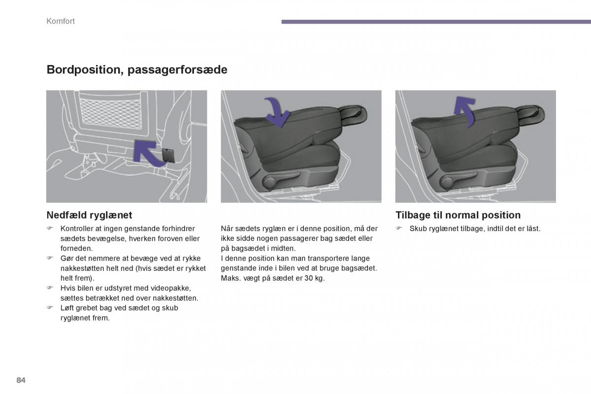 Peugeot 3008 Hybrid Bilens instruktionsbog / page 86