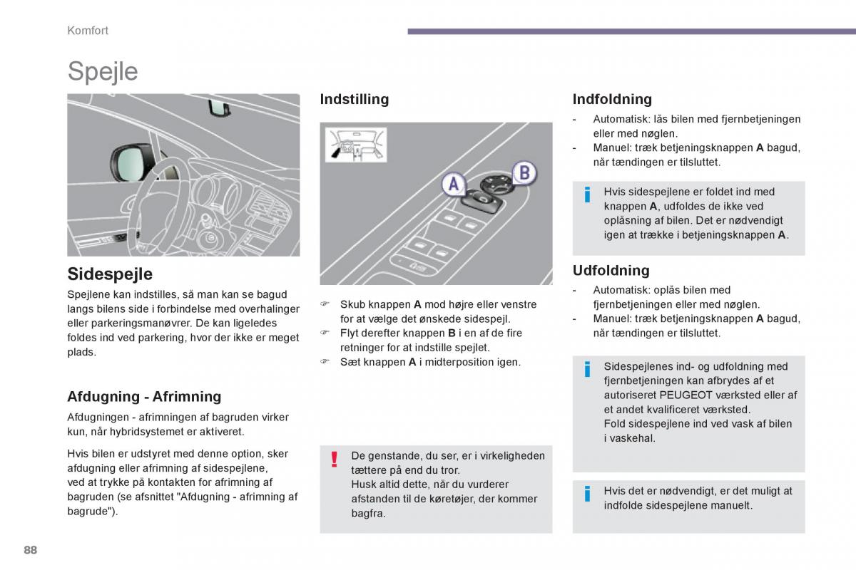 Peugeot 3008 Hybrid Bilens instruktionsbog / page 90