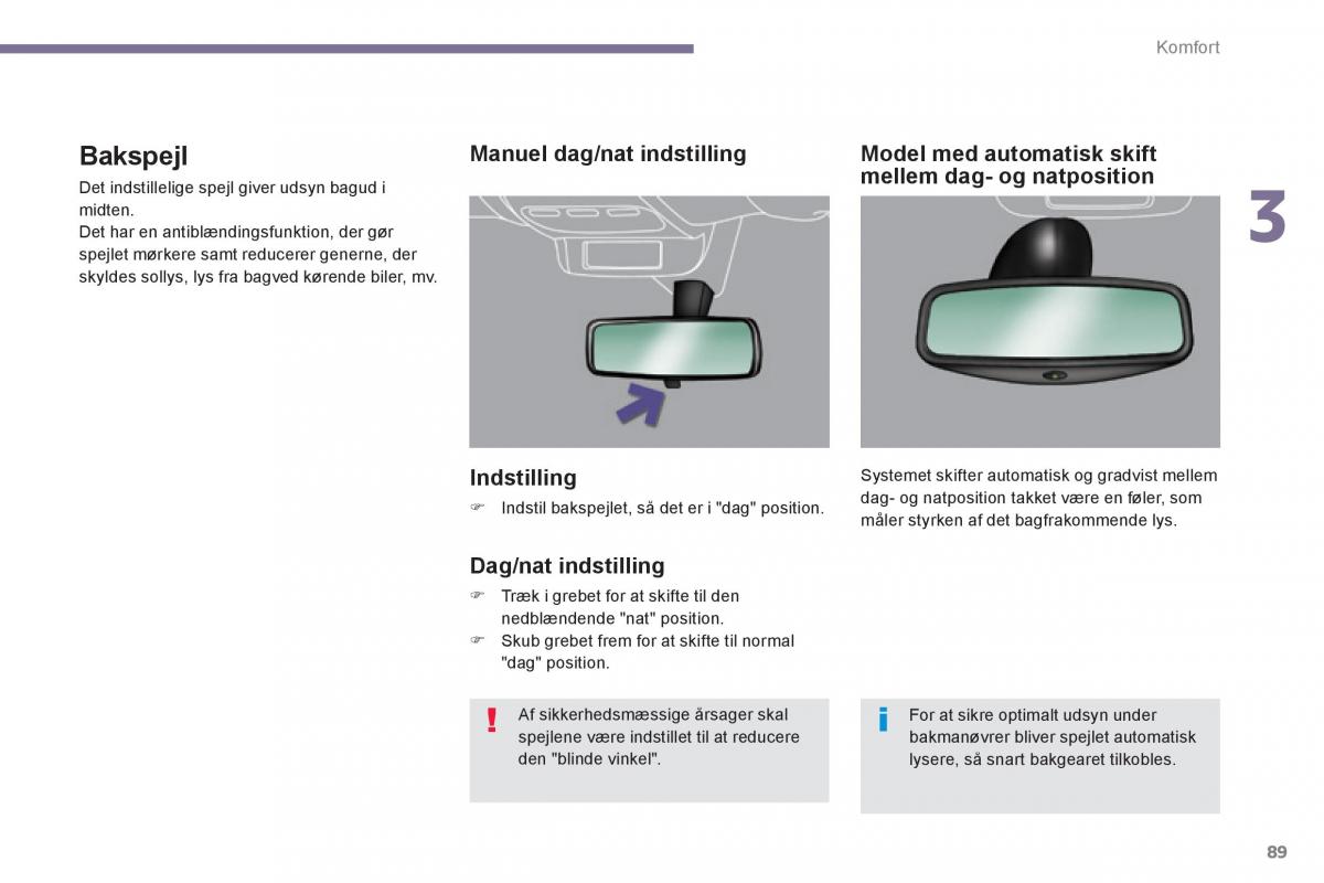 Peugeot 3008 Hybrid Bilens instruktionsbog / page 91