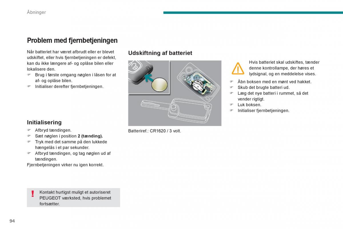 Peugeot 3008 Hybrid Bilens instruktionsbog / page 96