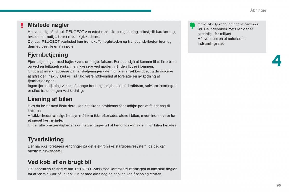 Peugeot 3008 Hybrid Bilens instruktionsbog / page 97