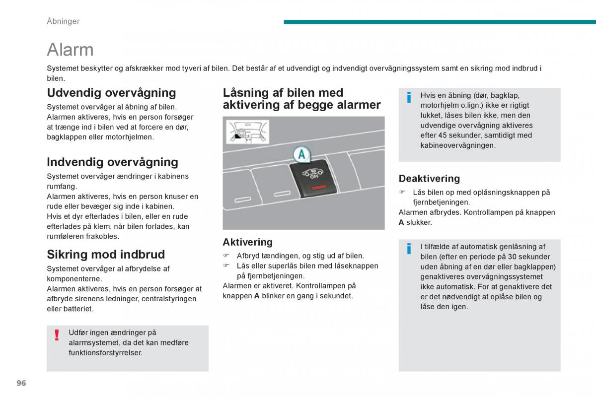 Peugeot 3008 Hybrid Bilens instruktionsbog / page 98