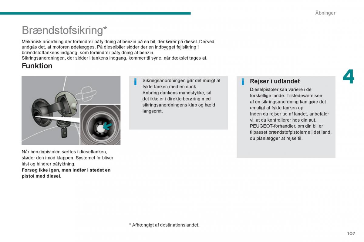 Peugeot 3008 Hybrid Bilens instruktionsbog / page 109