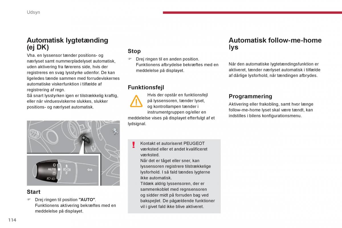 Peugeot 3008 Hybrid Bilens instruktionsbog / page 116