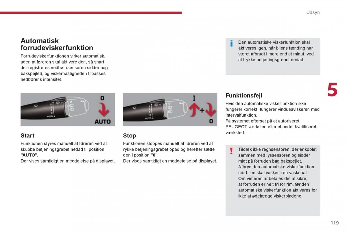 Peugeot 3008 Hybrid Bilens instruktionsbog / page 121