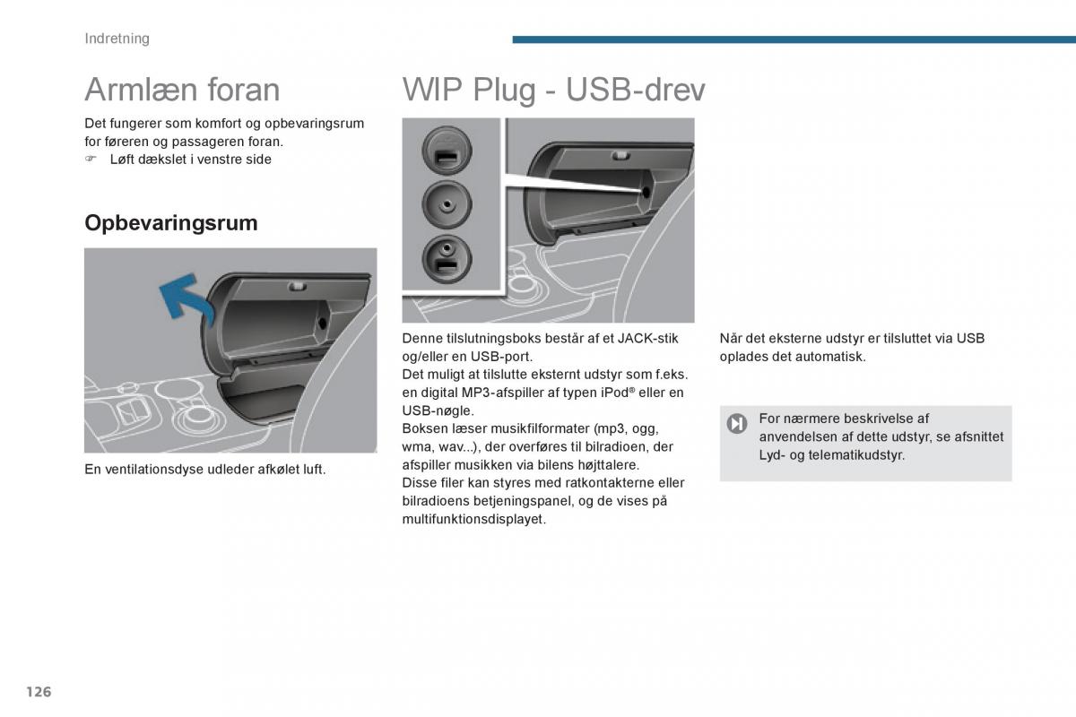 Peugeot 3008 Hybrid Bilens instruktionsbog / page 128