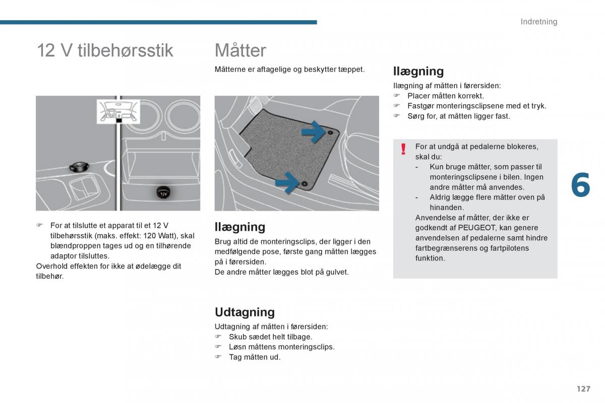 Peugeot 3008 Hybrid Bilens instruktionsbog / page 129