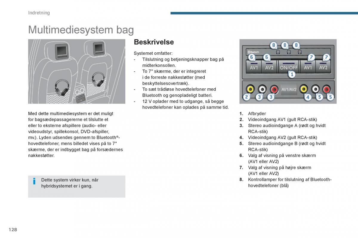 Peugeot 3008 Hybrid Bilens instruktionsbog / page 130