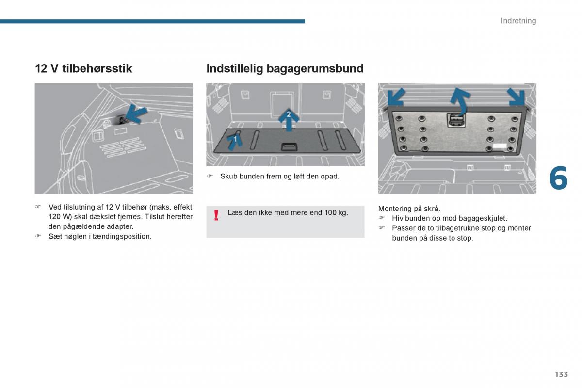 Peugeot 3008 Hybrid Bilens instruktionsbog / page 135