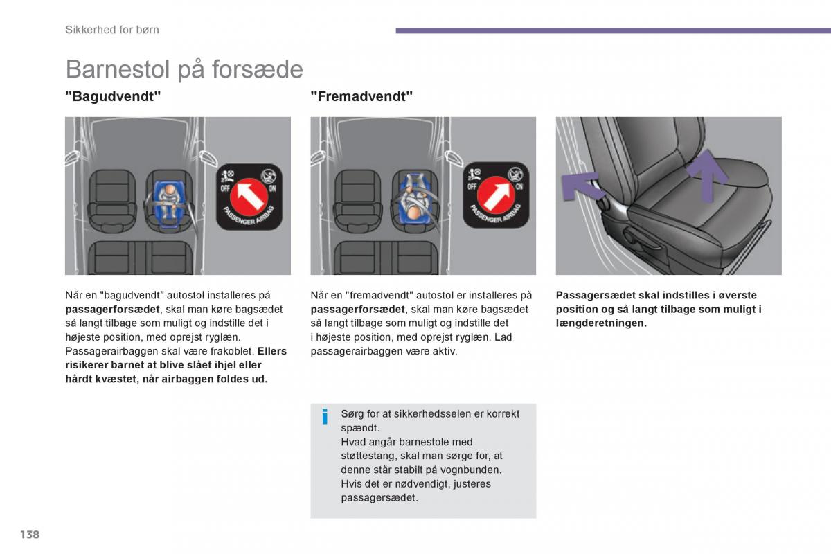 Peugeot 3008 Hybrid Bilens instruktionsbog / page 140