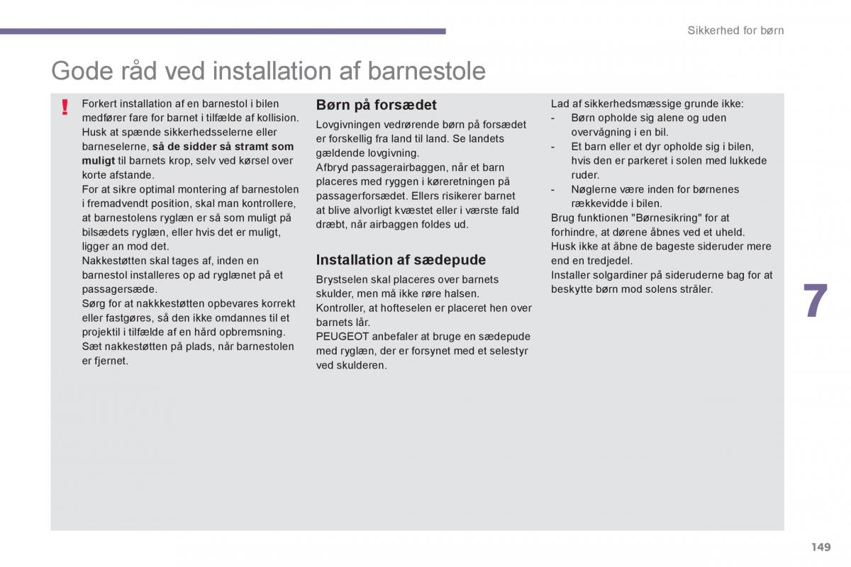 Peugeot 3008 Hybrid Bilens instruktionsbog / page 151