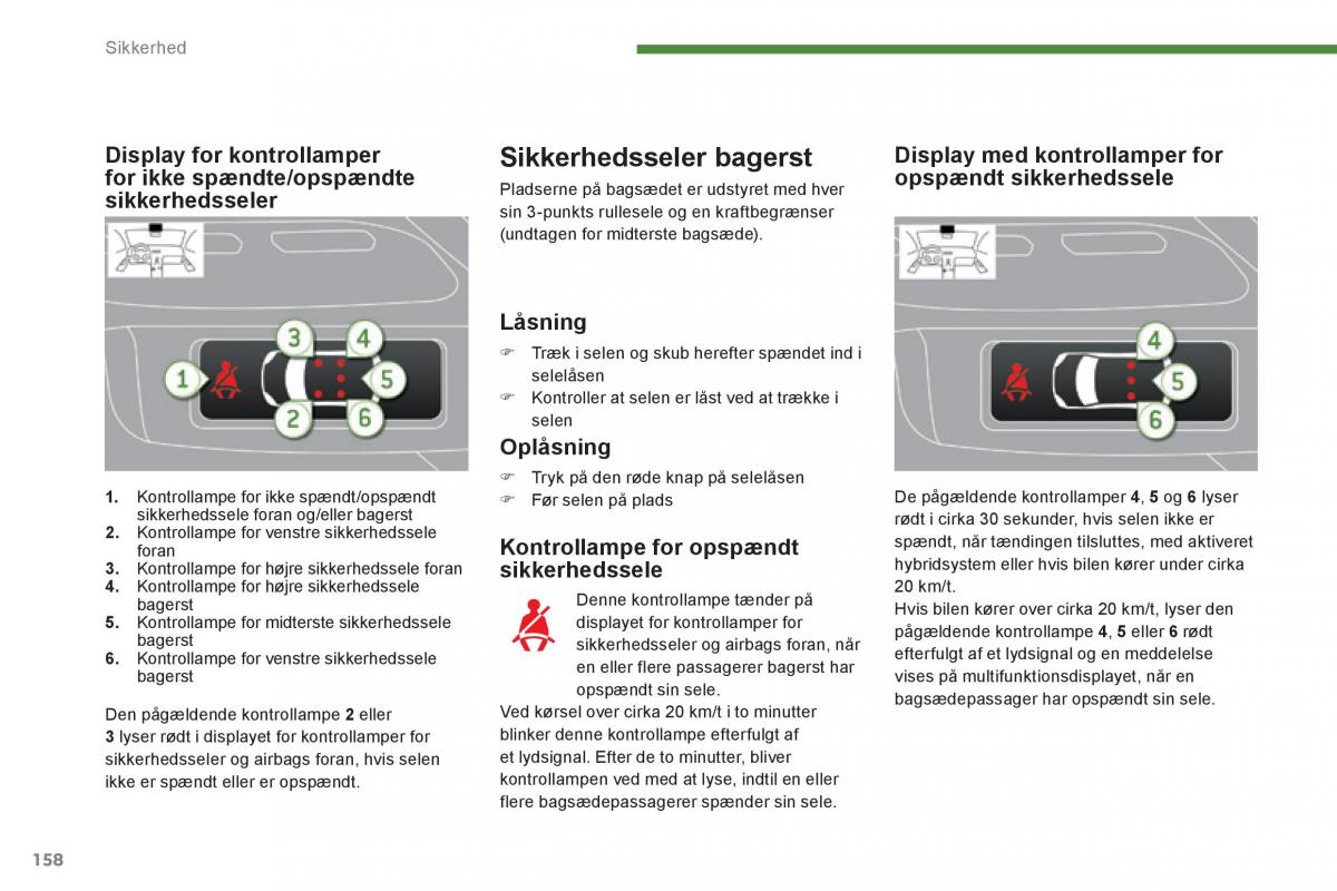 Peugeot 3008 Hybrid Bilens instruktionsbog / page 160