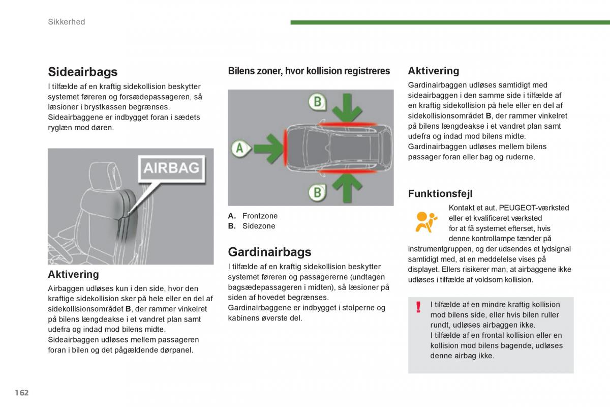 Peugeot 3008 Hybrid Bilens instruktionsbog / page 164