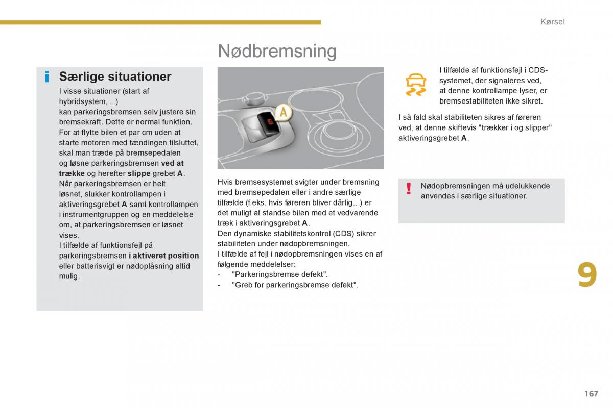 Peugeot 3008 Hybrid Bilens instruktionsbog / page 169