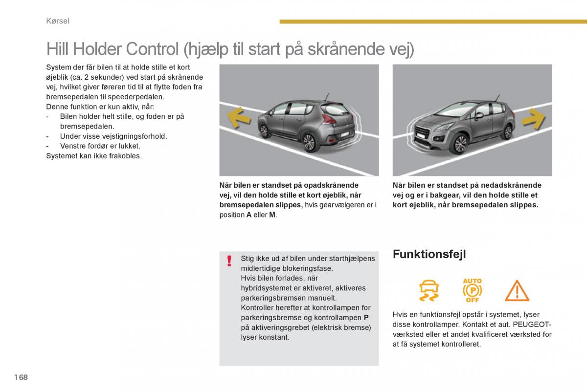 Peugeot 3008 Hybrid Bilens instruktionsbog / page 170