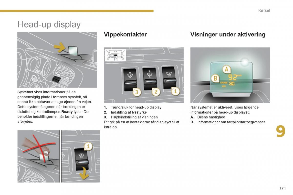 Peugeot 3008 Hybrid Bilens instruktionsbog / page 173